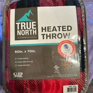 True North heated throw new red black buffalo check print 60 x 70”